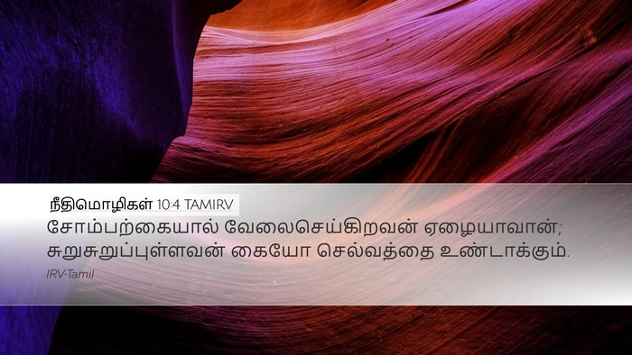 நீதிமொழிகள் 10:4 TAMIRV Bible Verse Image