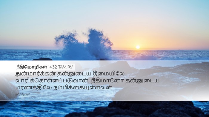 நீதிமொழிகள் 14:32 TAMIRV Bible Verse Image