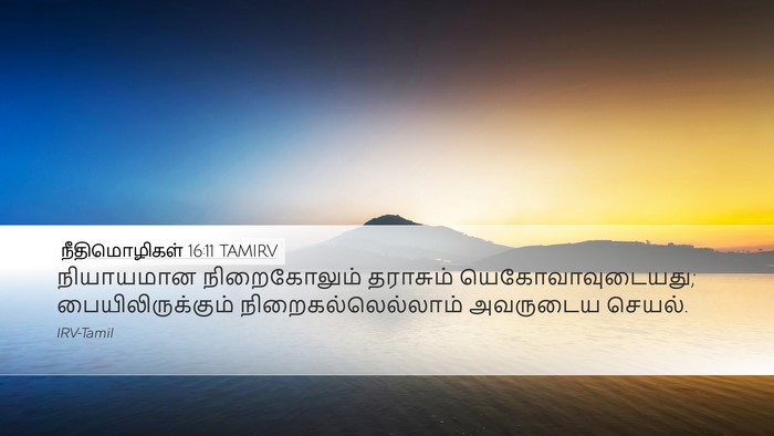 நீதிமொழிகள் 16:11 TAMIRV Bible Verse Image
