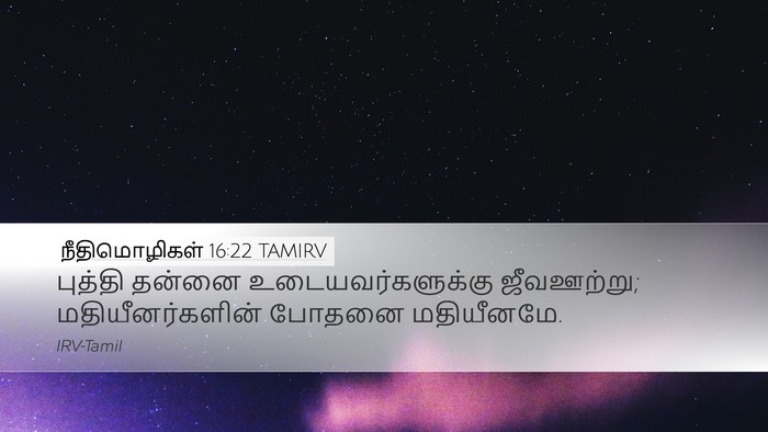 நீதிமொழிகள் 16:22 TAMIRV Bible Verse Image