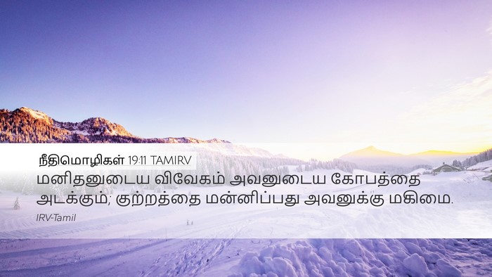 நீதிமொழிகள் 19:11 TAMIRV Desktop Wallpaper - மனிதனுடைய விவேகம் - Desktop Bible Verse Wallpaper