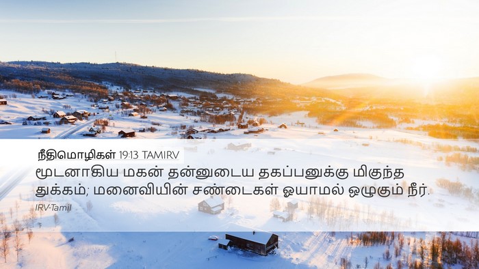 நீதிமொழிகள் 19:13 TAMIRV Desktop Wallpaper - மூடனாகிய மகன் - Desktop Bible Verse Wallpaper