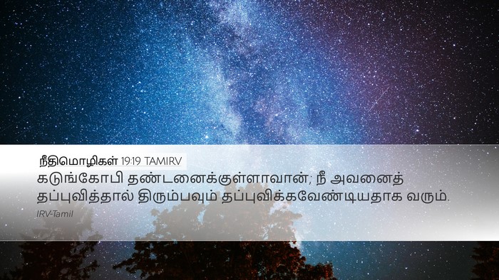 நீதிமொழிகள் 19:19 TAMIRV Desktop Wallpaper - கடுங்கோபி - Desktop Bible Verse Wallpaper