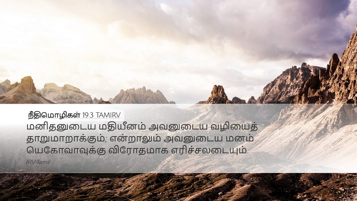 நீதிமொழிகள் 19:3 TAMIRV Desktop Wallpaper - மனிதனுடைய - Desktop Bible Verse Wallpaper