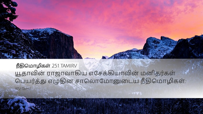 நீதிமொழிகள் 25:1 TAMIRV Bible Verse Image