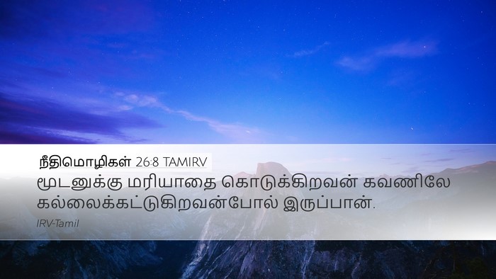 நீதிமொழிகள் 26:8 TAMIRV Desktop Wallpaper - மூடனுக்கு மரியாதை - Desktop Bible Verse Wallpaper