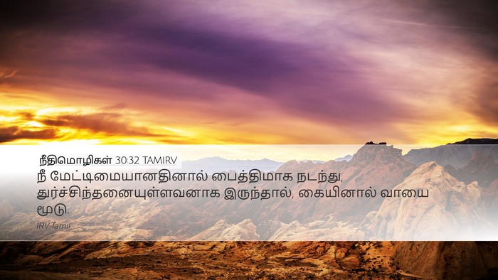 நீதிமொழிகள் 30:32 TAMIRV Desktop Wallpaper - நீ - Desktop Bible Verse Wallpaper