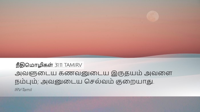 நீதிமொழிகள் 31:11 TAMIRV Bible Verse Image