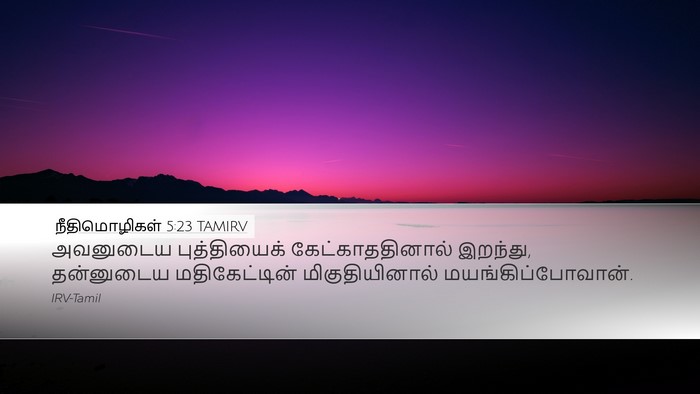 நீதிமொழிகள் 5:23 TAMIRV Bible Verse Image