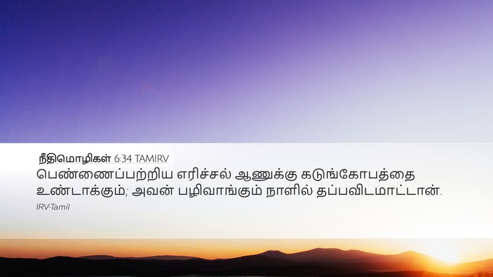 நீதிமொழிகள் 6:34 TAMIRV Bible Verse Image
