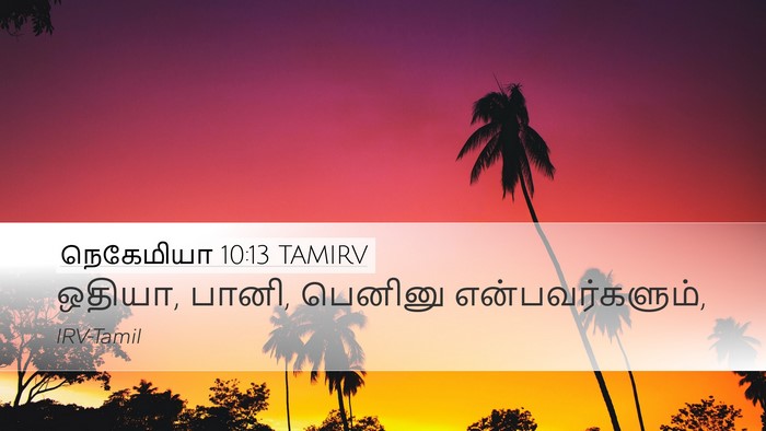 நெகேமியா 10:13 TAMIRV Desktop Wallpaper - ஒதியா, பானி, பெனினு - Desktop Bible Verse Wallpaper