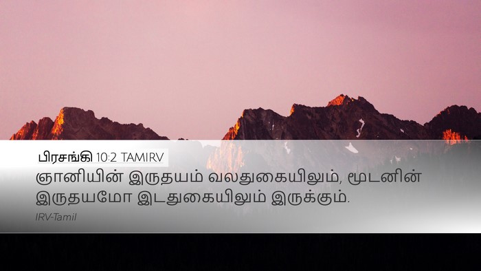 பிரசங்கி 10:2 TAMIRV Desktop Wallpaper - ஞானியின் இருதயம் - Desktop Bible Verse Wallpaper