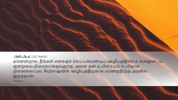 பிலிப்பியர் 2:30 TAMIRV Bible Verse Image