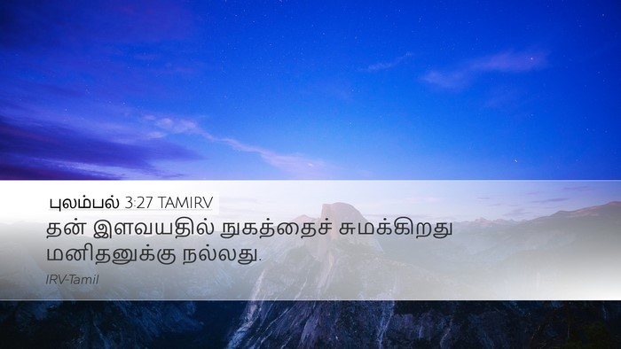புலம்பல் 3:27 TAMIRV Bible Verse Image