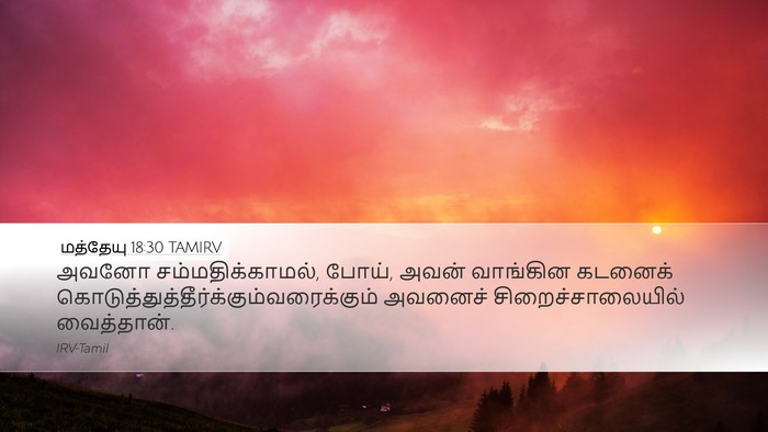 மத்தேயு 18:30 TAMIRV Bible Verse Image