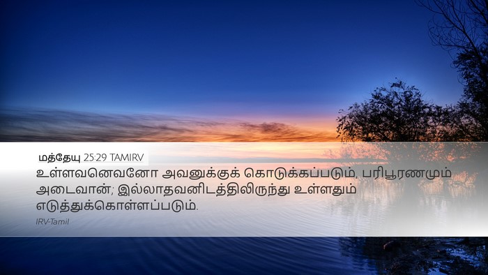 மத்தேயு 25:29 TAMIRV Bible Verse Image