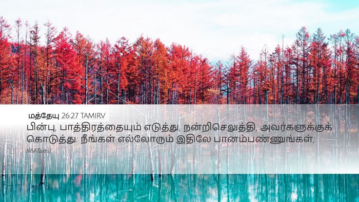 மத்தேயு 26:27 TAMIRV Desktop Wallpaper - பின்பு, - Desktop Bible Verse Wallpaper