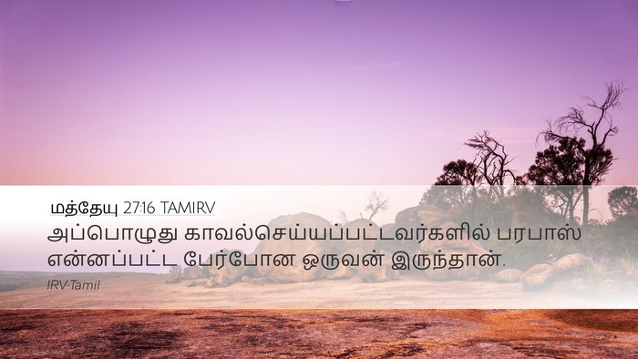 மத்தேயு 27:16 TAMIRV Desktop Wallpaper - அப்பொழுது - Desktop Bible Verse Wallpaper