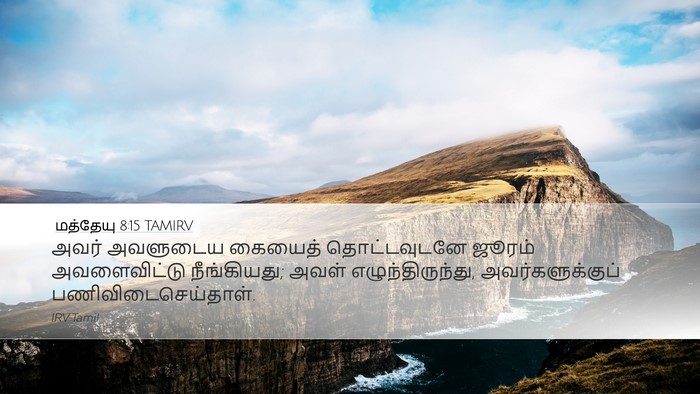 மத்தேயு 8:15 TAMIRV Desktop Wallpaper - அவர் அவளுடைய - Desktop Bible Verse Wallpaper