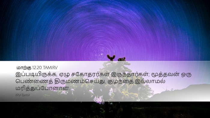 மாற்கு 12:20 TAMIRV Desktop Wallpaper - இப்படியிருக்க, - Desktop Bible Verse Wallpaper