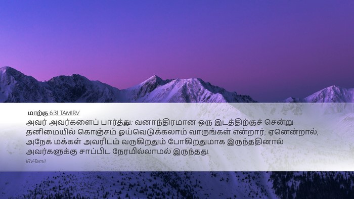 மாற்கு 6:31 TAMIRV Bible Verse Image