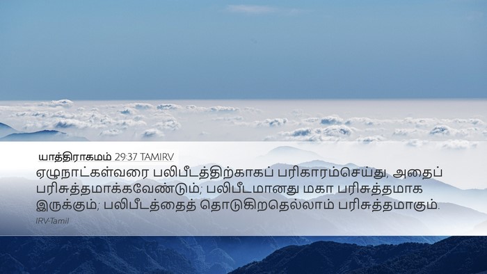 யாத்திராகமம் 29:37 TAMIRV Bible Verse Image
