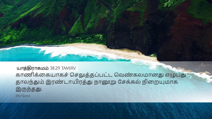 யாத்திராகமம் 38:29 TAMIRV Desktop Wallpaper - காணிக்கையாகச் - Desktop Bible Verse Wallpaper