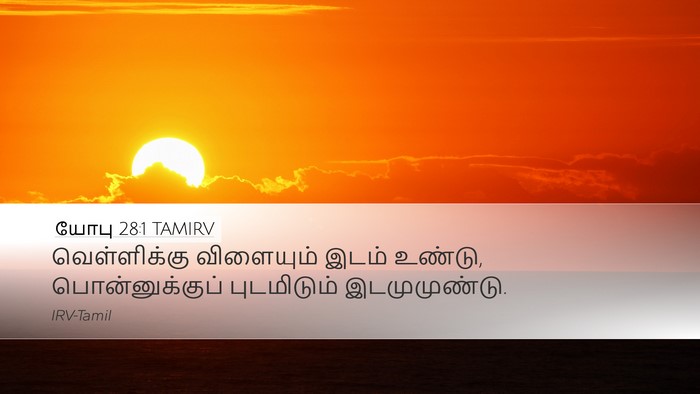 யோபு 28:1 TAMIRV Desktop Wallpaper - வெள்ளிக்கு - Desktop Bible Verse Wallpaper