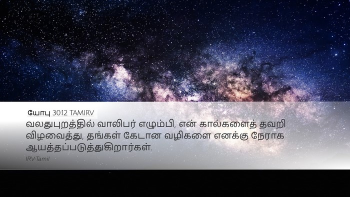 யோபு 30:12 TAMIRV Desktop Wallpaper - வலதுபுறத்தில் - Desktop Bible Verse Wallpaper