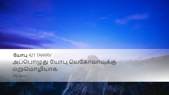 யோபு 42:1 TAMIRV Desktop Wallpaper - அப்பொழுது யோபு - Desktop Bible Verse Wallpaper