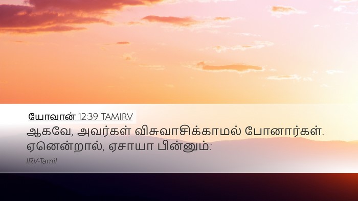 யோவான் 12:39 TAMIRV Bible Verse Image