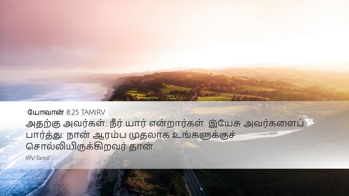யோவான் 8:25 TAMIRV Desktop Wallpaper - அதற்கு அவர்கள்: - Desktop Bible Verse Wallpaper