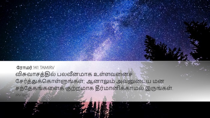 ரோமர் 14:1 TAMIRV Bible Verse Image