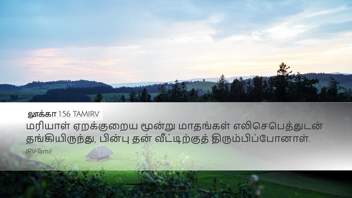 லூக்கா 1:56 TAMIRV Desktop Wallpaper - மரியாள் ஏறக்குறைய - Desktop Bible Verse Wallpaper