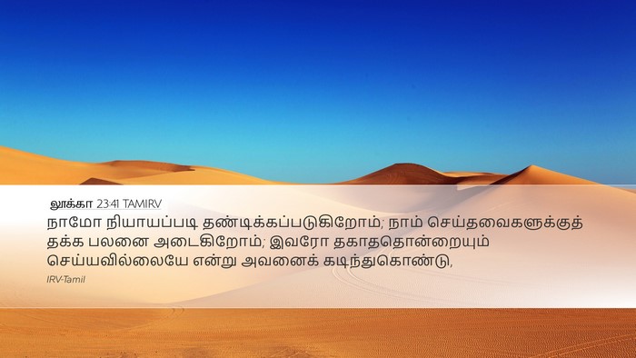லூக்கா 23:41 TAMIRV Desktop Wallpaper - நாமோ நியாயப்படி - Desktop Bible Verse Wallpaper
