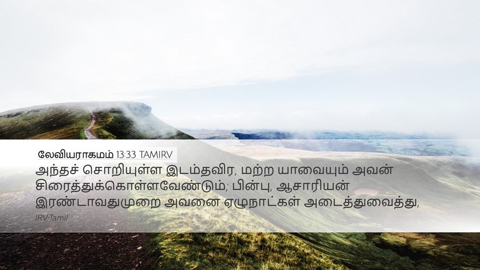 லேவியராகமம் 13:33 TAMIRV Desktop Wallpaper - அந்தச் சொறியுள்ள - Desktop Bible Verse Wallpaper