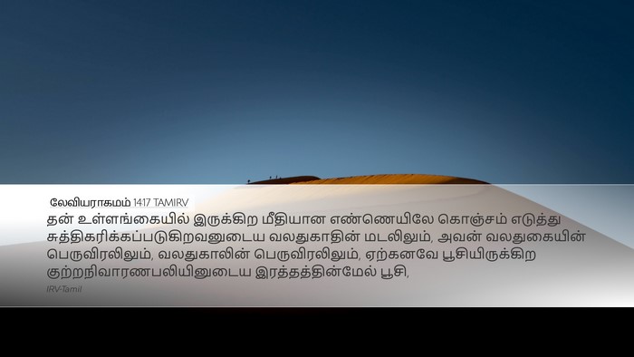 லேவியராகமம் 14:17 TAMIRV Bible Verse Image