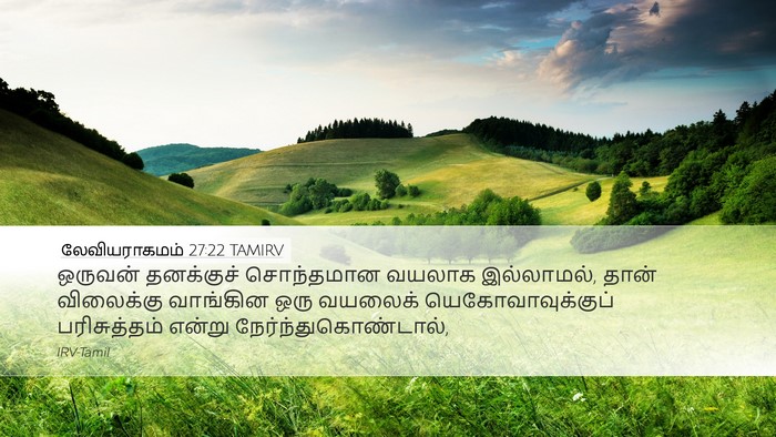 லேவியராகமம் 27:22 TAMIRV Desktop Wallpaper - ஒருவன் தனக்குச் - Desktop Bible Verse Wallpaper