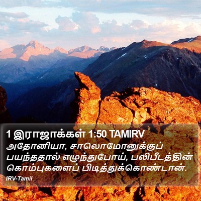 1 இராஜாக்கள் 1:50 TAMIRV Bible Verse Image