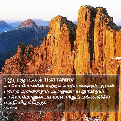 1 இராஜாக்கள் 11:41 TAMIRV Bible Verse Image