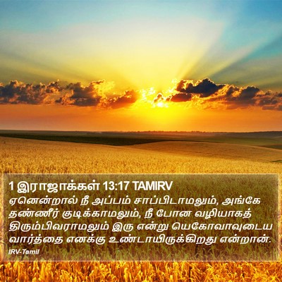 1 இராஜாக்கள் 13:17 TAMIRV Bible Verse Image