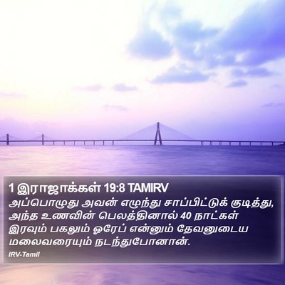 1 இராஜாக்கள் 19:8 TAMIRV Bible Verse Image