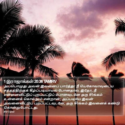 1 இராஜாக்கள் 20:36 TAMIRV Bible Verse Image