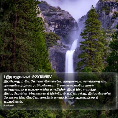 1 இராஜாக்கள் 8:20 TAMIRV Bible Verse Image