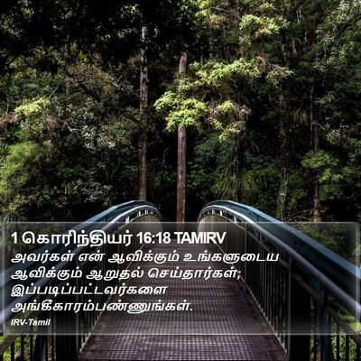 1 கொரிந்தியர் 16:18 TAMIRV Bible Verse Image