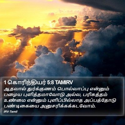 1 கொரிந்தியர் 5:8 TAMIRV Bible Verse Image