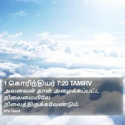 1 கொரிந்தியர் 7:20 TAMIRV Bible Verse Image