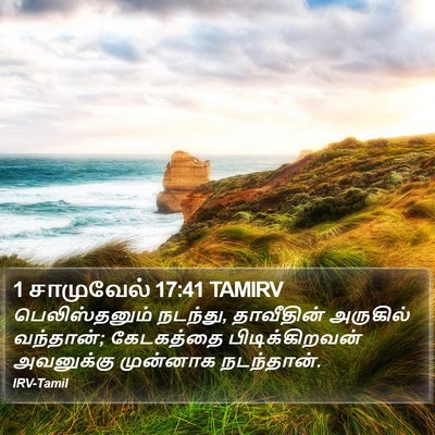 1 சாமுவேல் 17:41 TAMIRV Bible Verse Image