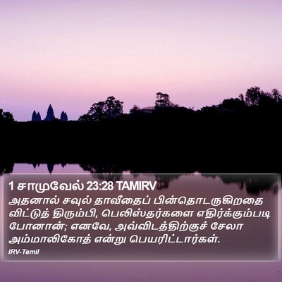 1 சாமுவேல் 23:28 TAMIRV Bible Verse Image