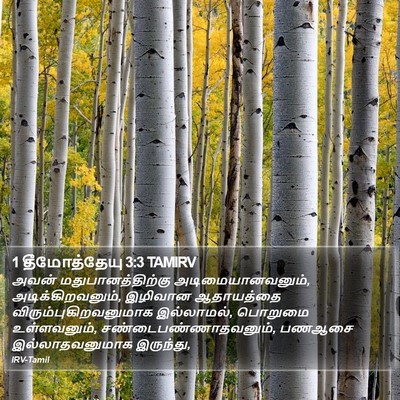 1 தீமோத்தேயு 3:3 TAMIRV Bible Verse Image
